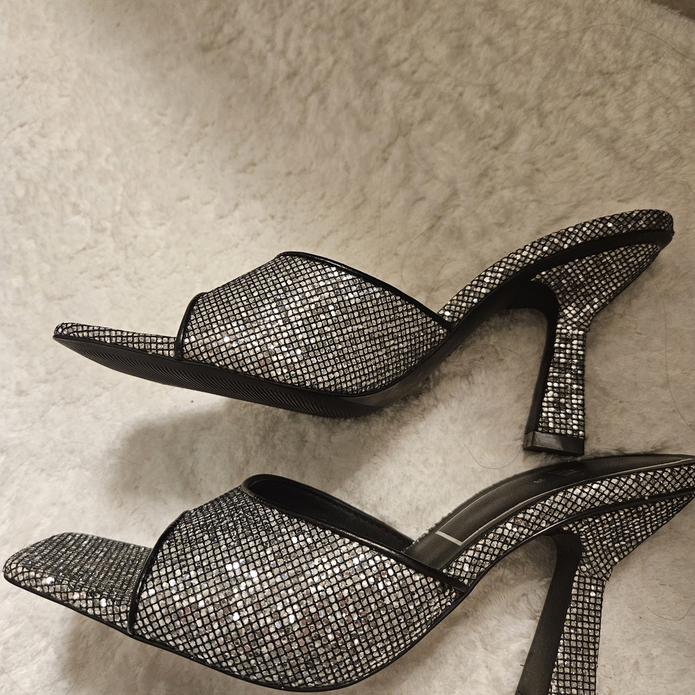 Zara Silver Mesh Women's Mules